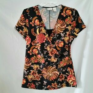 Beautiful Kim Rogers Floral Top EUC